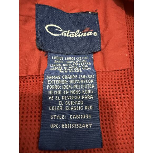 VTG Catalina C-Tek Red Women’s Windbreaker Jacket Full-Zip Y2K Size L - Picture 12 of 12